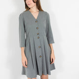 NORA DRESS GREY STRIPES