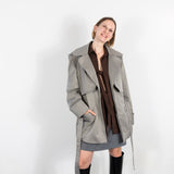 THE CROPPED TRENCH COAT GREY