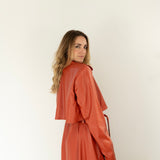 THE VEGAN LEATHER TRENCH COAT RUST