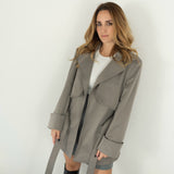 THE CROPPED TRENCH COAT GREY