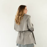 THE CROPPED TRENCH COAT GREY