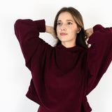 THE LILI CROPPED HOODIE RED WINE