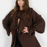 THE LIVIA OVERSIZED BLAZER COFFEE BROWN