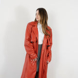 THE VEGAN LEATHER TRENCH COAT RUST