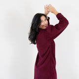 SAROLTA PULLOVER DRESS RED WINE