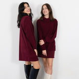 SAROLTA PULLOVER DRESS RED WINE