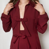 THE DOUBLE BOW SHIRT RED WINE