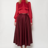 THE MIDI SKIRT RED WINE