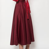 THE MIDI SKIRT RED WINE