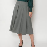 THE MIDI SKIRT GREY STRIPES