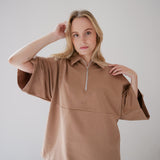 #31 THE OVERSIZED ZIPPER SHIRT TAUPE