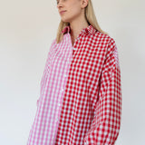 #21 THE OVERSIZED SHIRT PINK & RED